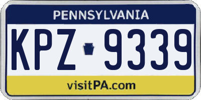 PA license plate KPZ9339
