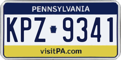PA license plate KPZ9341