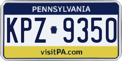 PA license plate KPZ9350
