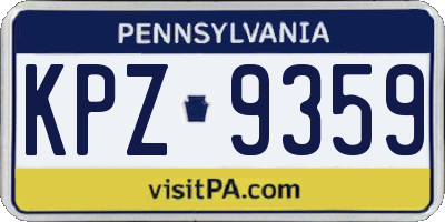 PA license plate KPZ9359