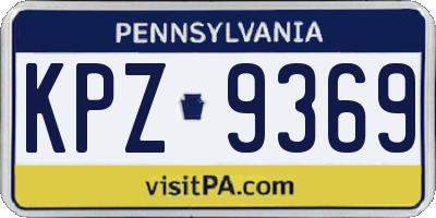 PA license plate KPZ9369