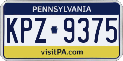 PA license plate KPZ9375