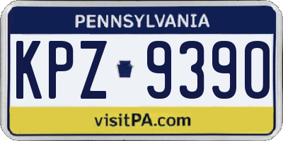 PA license plate KPZ9390