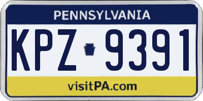 PA license plate KPZ9391