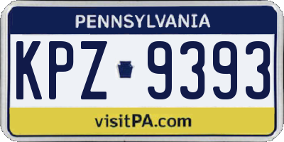 PA license plate KPZ9393