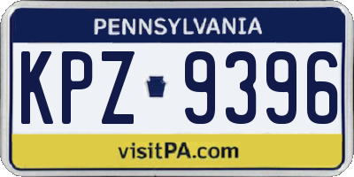 PA license plate KPZ9396