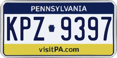 PA license plate KPZ9397