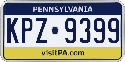 PA license plate KPZ9399