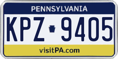 PA license plate KPZ9405