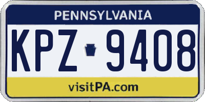 PA license plate KPZ9408