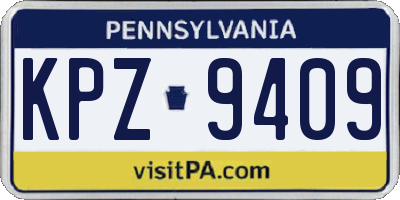 PA license plate KPZ9409
