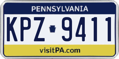 PA license plate KPZ9411