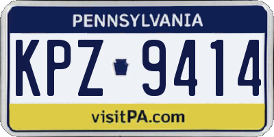 PA license plate KPZ9414