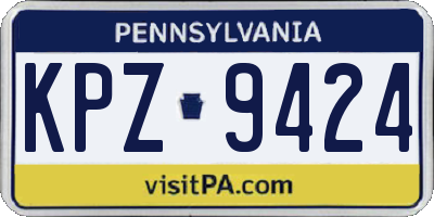 PA license plate KPZ9424