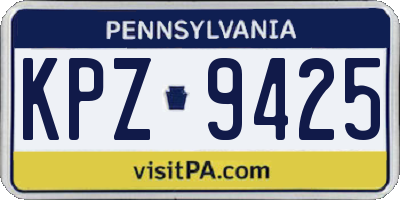 PA license plate KPZ9425