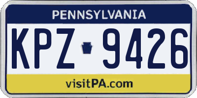 PA license plate KPZ9426
