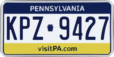 PA license plate KPZ9427