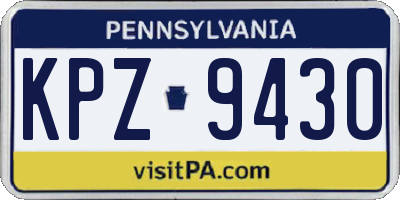 PA license plate KPZ9430