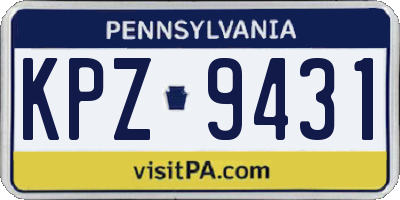 PA license plate KPZ9431