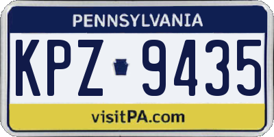 PA license plate KPZ9435