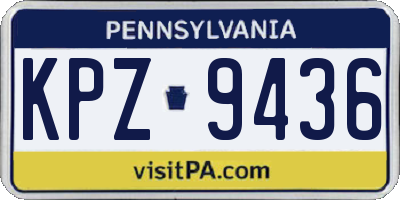 PA license plate KPZ9436