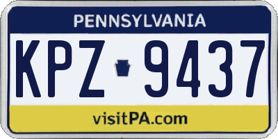PA license plate KPZ9437