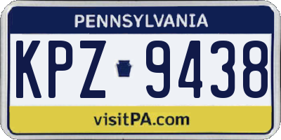 PA license plate KPZ9438