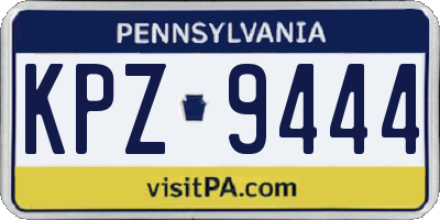 PA license plate KPZ9444