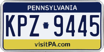 PA license plate KPZ9445