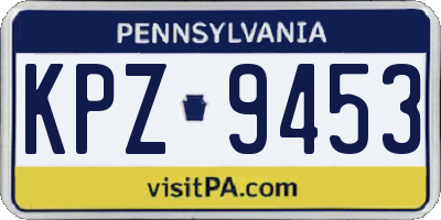 PA license plate KPZ9453