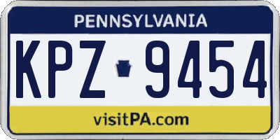PA license plate KPZ9454