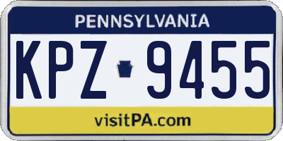 PA license plate KPZ9455