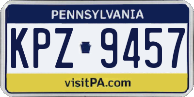 PA license plate KPZ9457