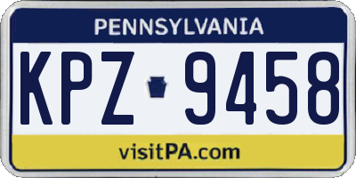 PA license plate KPZ9458