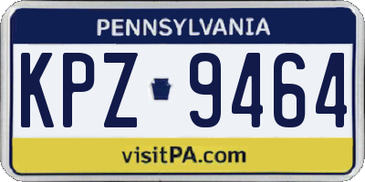 PA license plate KPZ9464