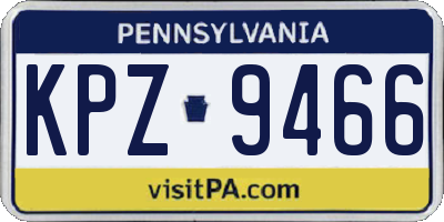 PA license plate KPZ9466