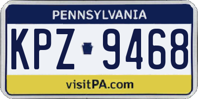 PA license plate KPZ9468