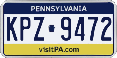 PA license plate KPZ9472