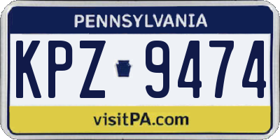 PA license plate KPZ9474