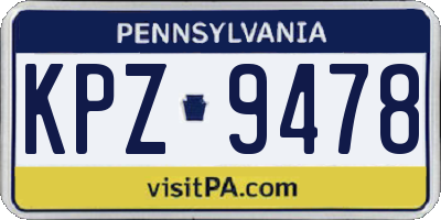 PA license plate KPZ9478