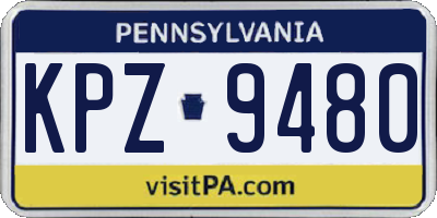 PA license plate KPZ9480