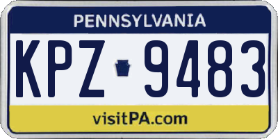 PA license plate KPZ9483