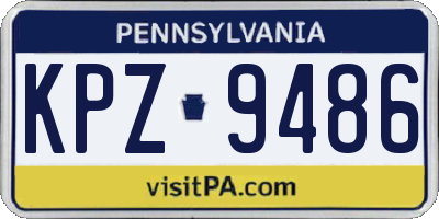 PA license plate KPZ9486