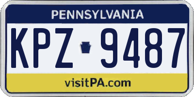 PA license plate KPZ9487