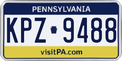 PA license plate KPZ9488