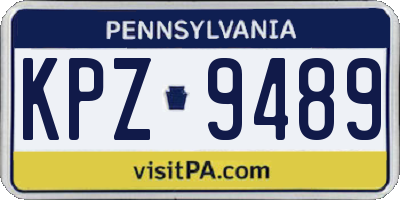 PA license plate KPZ9489