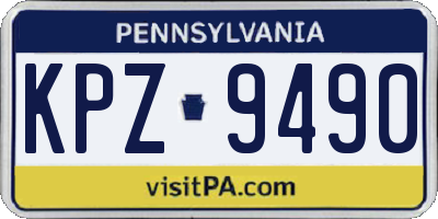 PA license plate KPZ9490