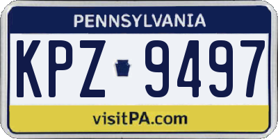 PA license plate KPZ9497