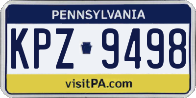 PA license plate KPZ9498