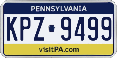 PA license plate KPZ9499